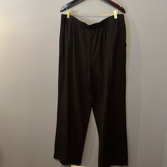 Garnet Hill Black Pants Pull-on pleated Wide Leg Trousers Women’s XL Tencel Knit - Picture 11 of 12